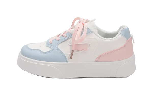 Warrior Abrasion Resistant, Lightweight, And Breathable Low top Skateboard Shoes Women's White Blue Pink 