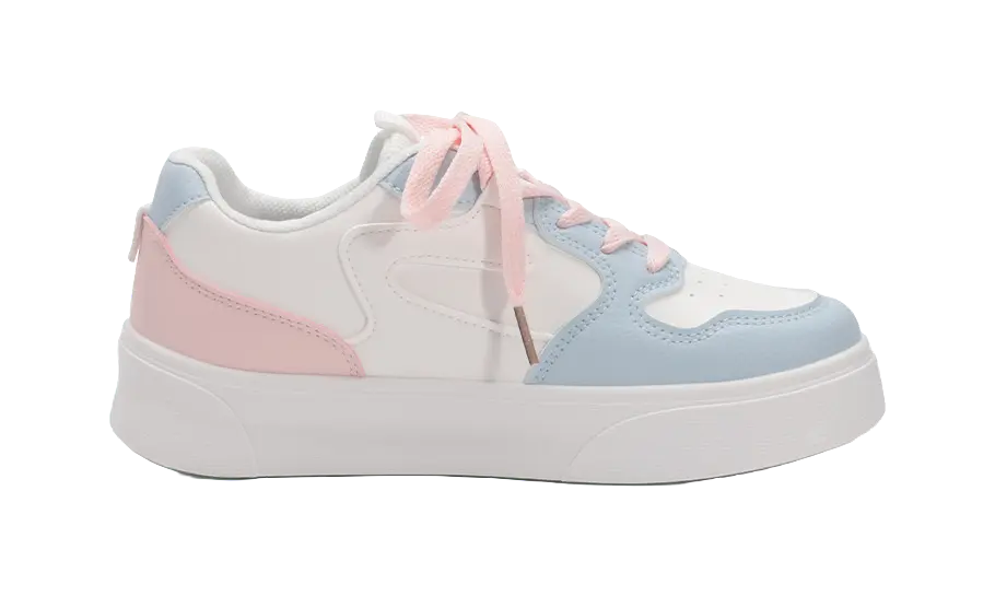Warrior Abrasion Resistant, Lightweight, And Breathable Low top Skateboard Shoes Women's White Blue Pink 