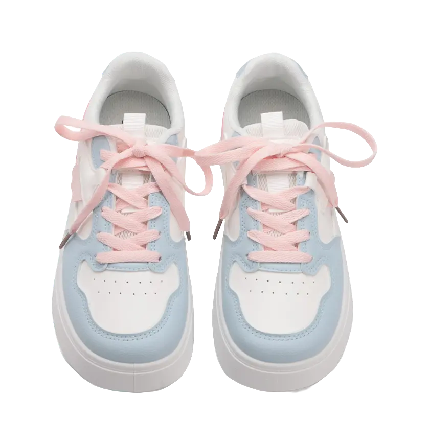 Warrior Abrasion Resistant, Lightweight, And Breathable Low top Skateboard Shoes Women's White Blue Pink 