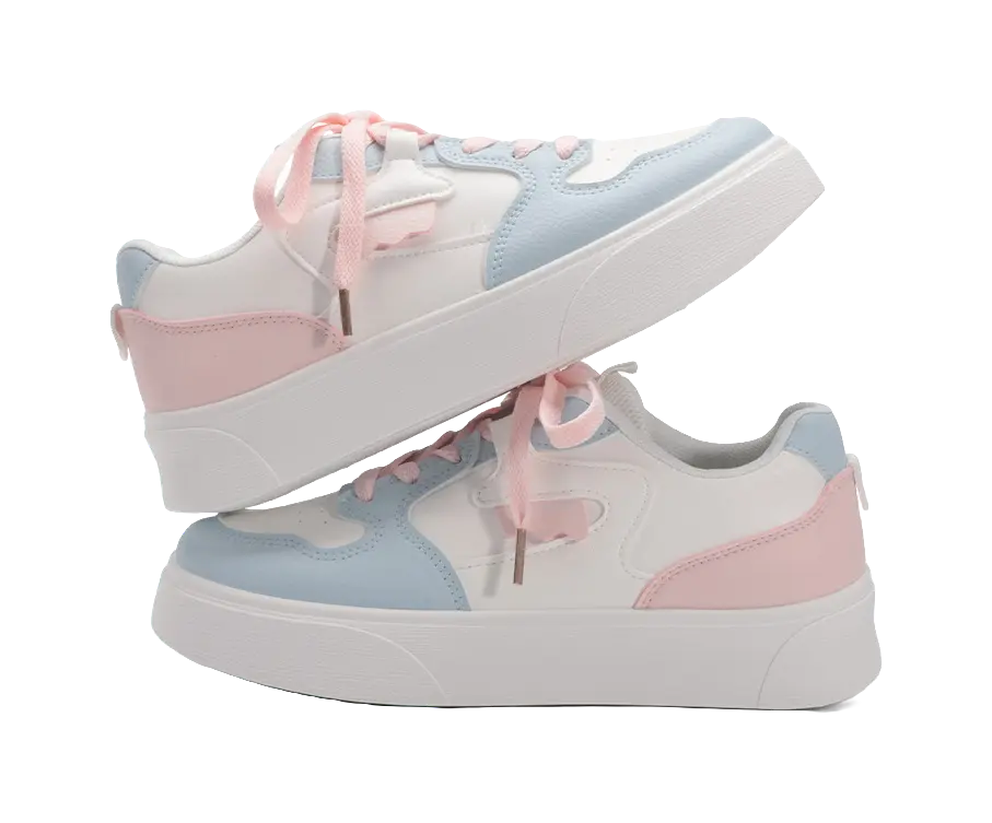 Warrior Abrasion Resistant, Lightweight, And Breathable Low top Skateboard Shoes Women's White Blue Pink 