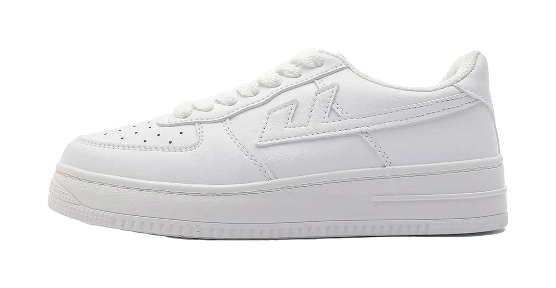 Warrior Air Force 1 White Sneakers Wear-Resistant Lightweight Height Increasing Low-Top Skateboard Shoes Unisex White 