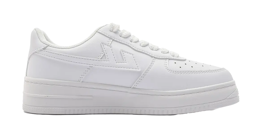 Warrior Air Force 1 White Sneakers Wear-Resistant Lightweight Height Increasing Low-Top Skateboard Shoes Unisex White 