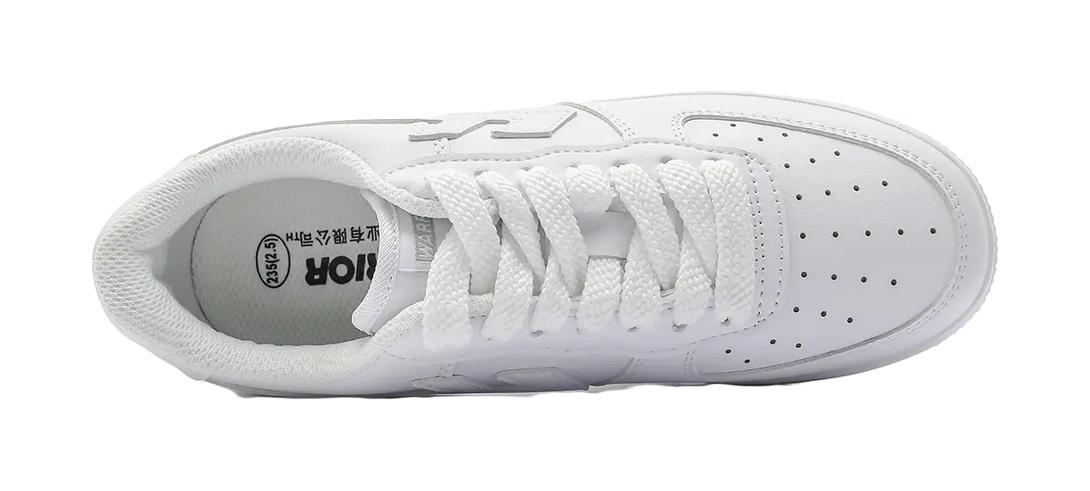 Warrior Air Force 1 White Sneakers Wear-Resistant Lightweight Height Increasing Low-Top Skateboard Shoes Unisex White 
