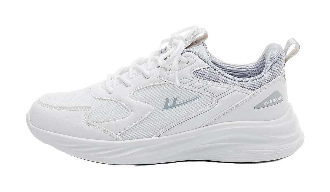 Warrior Breathable And Lightweight Low top Casual Running Shoes Unisex White Gray 
