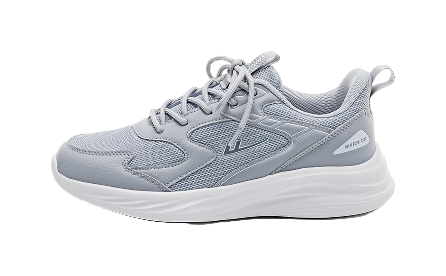 Warrior Breathable And Lightweight Low top Casual Running Shoes Unisex White Gray 