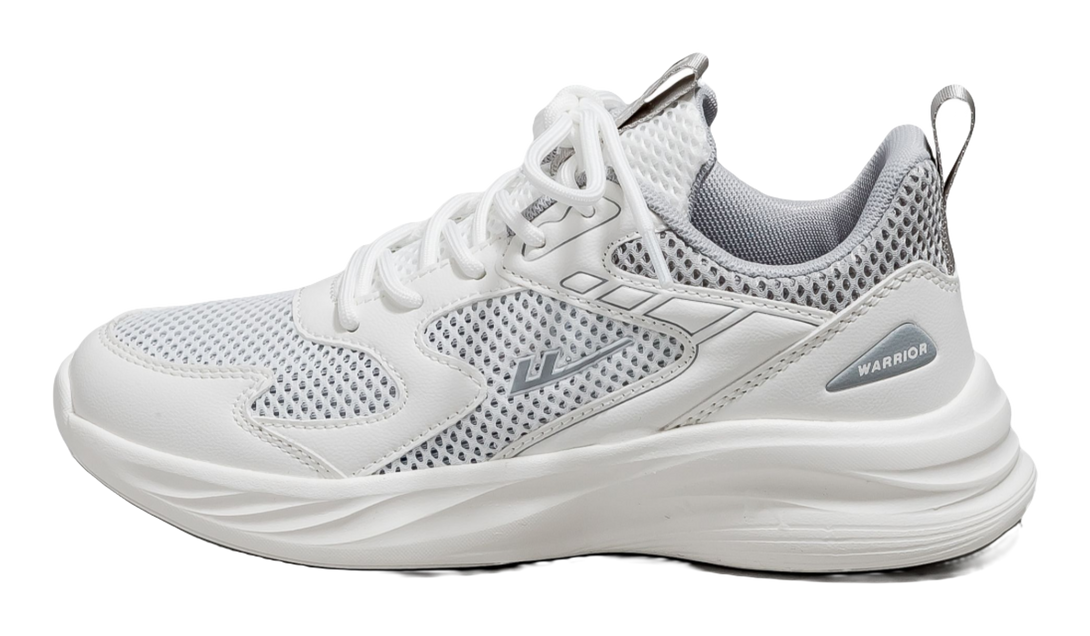 Warrior Breathable And Lightweight Low top Casual Running Shoes Unisex White Gray 