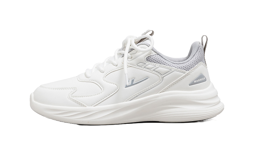 Warrior Breathable And Lightweight Low top Casual Running Shoes Unisex White Gray 