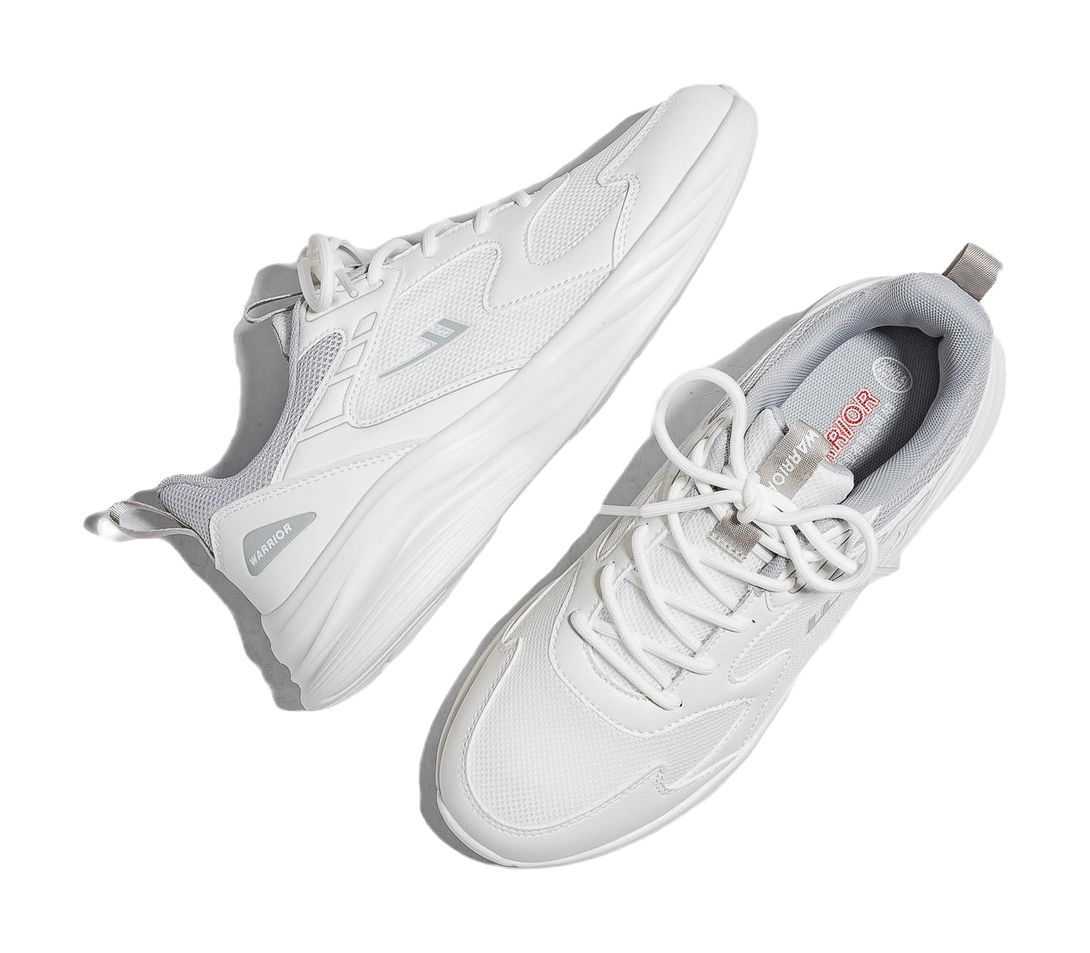 Warrior Breathable And Lightweight Low top Casual Running Shoes Unisex White Gray 