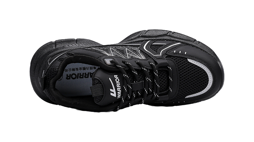 Warrior Breathable Height Increase Low top Casual Running Shoes Unisex Black 