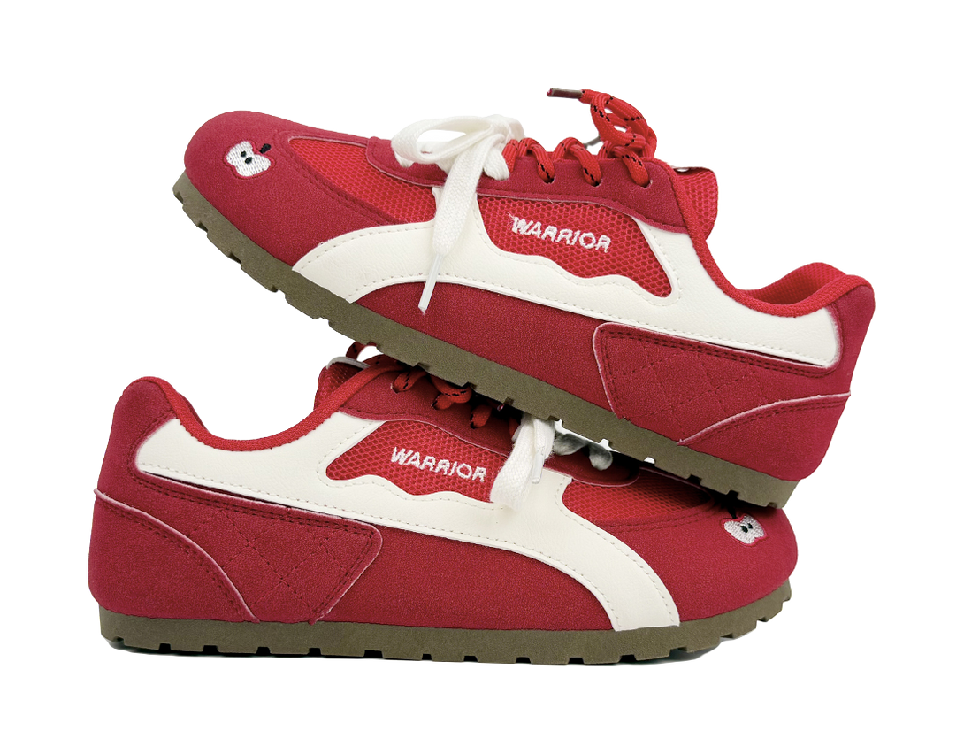 Warrior Cherries Rich Jam Red Abrasion Resistant Slip Resistant Low Top Casual Shoes Women's Red Beige 