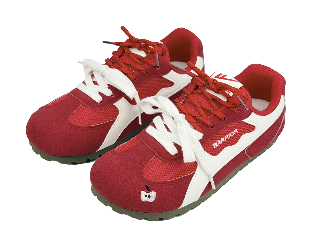 Warrior Cherries Rich Jam Red Abrasion Resistant Slip Resistant Low Top Casual Shoes Women's Red Beige 