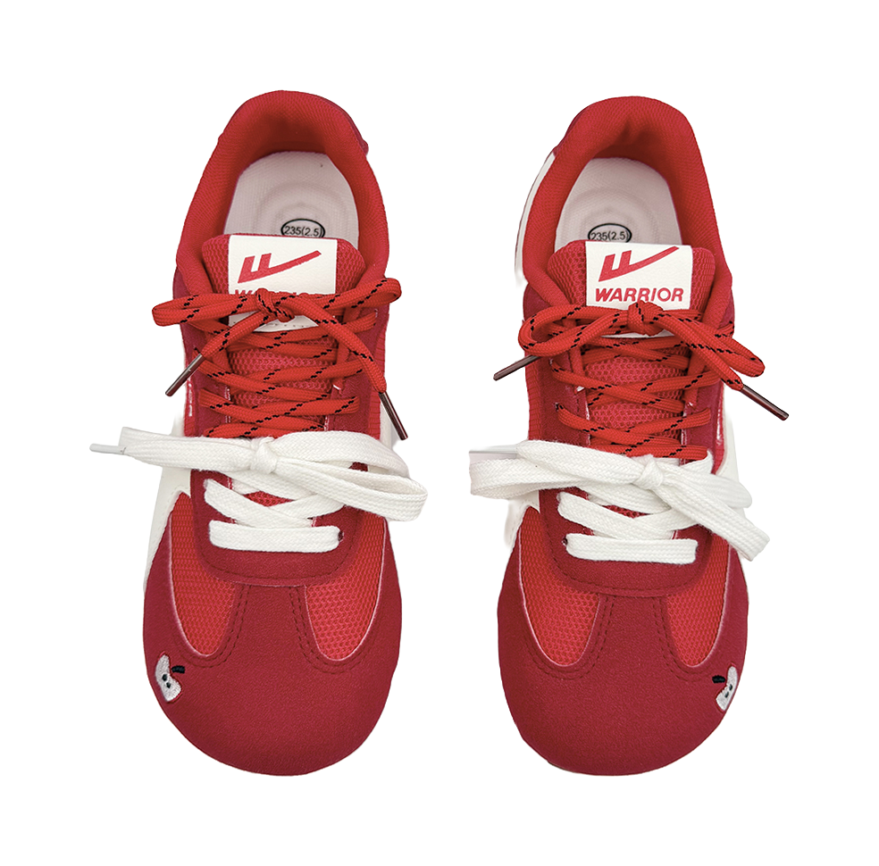 Warrior Cherries Rich Jam Red Abrasion Resistant Slip Resistant Low Top Casual Shoes Women's Red Beige 