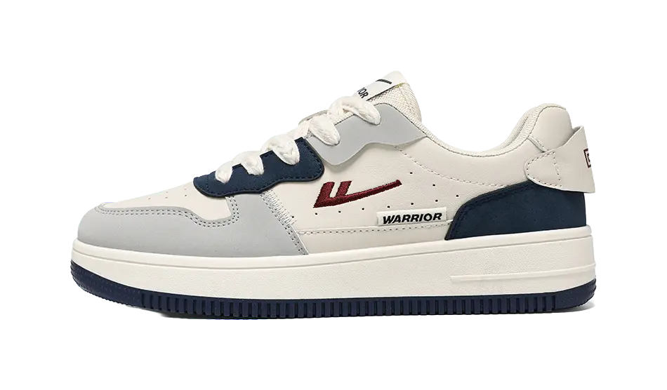 Warrior Classic Vintage White Sneakers Abrasion Resistant Height Increasing Low top Skateboard Shoes Unisex 