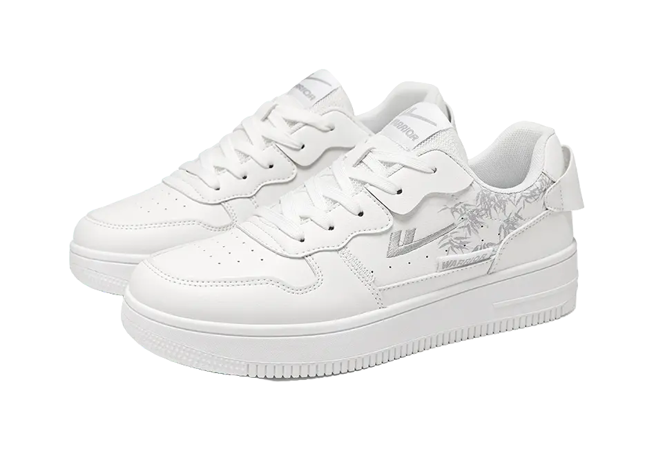 Warrior Classic Vintage White Sneakers Abrasion Resistant Height Increasing Low top Skateboard Shoes Unisex 