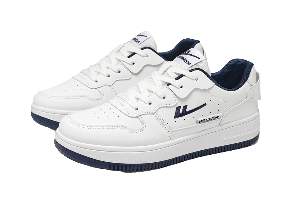 Warrior Classic Vintage White Sneakers Abrasion Resistant Height Increasing Low top Skateboard Shoes Unisex 