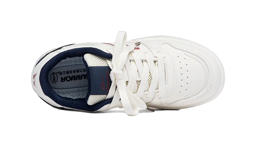 Warrior Coverage Abrasion Resistant Low top Skateboard Shoes Women's Beige Dark Blue 