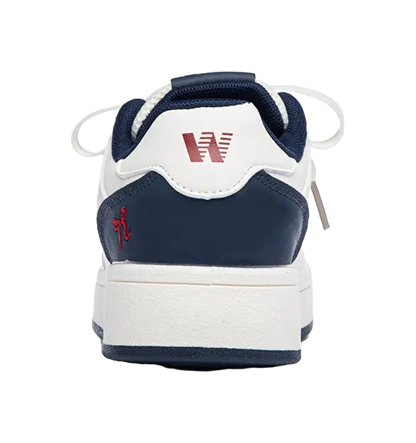 Warrior Coverage Abrasion Resistant Low top Skateboard Shoes Women's Beige Dark Blue 