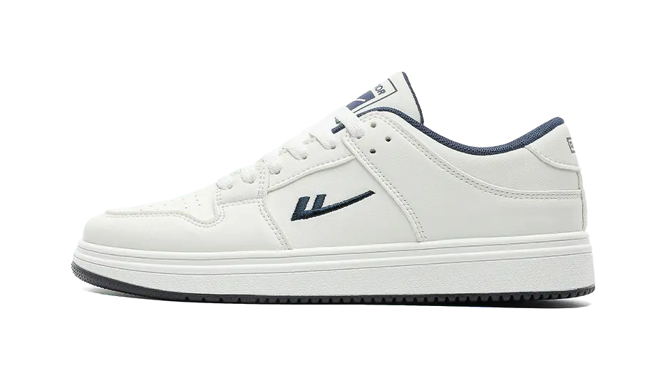 Warrior Coverage Cushioning Abrasion Resistant Low Top Skateboard Shoes Unisex White Blue 