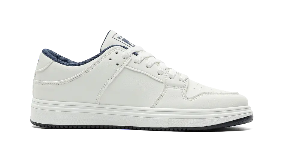 Warrior Coverage Cushioning Abrasion Resistant Low Top Skateboard Shoes Unisex White Blue 