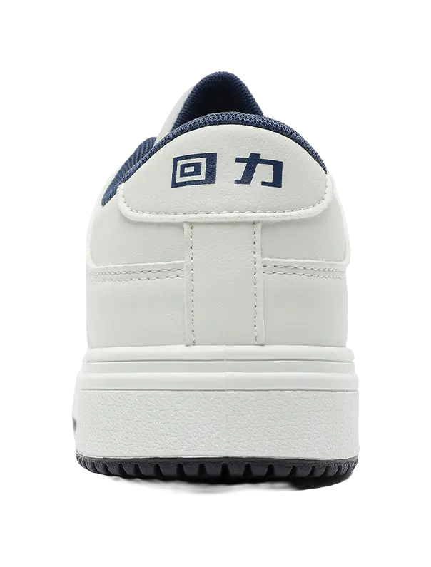 Warrior Coverage Cushioning Abrasion Resistant Low Top Skateboard Shoes Unisex White Blue 