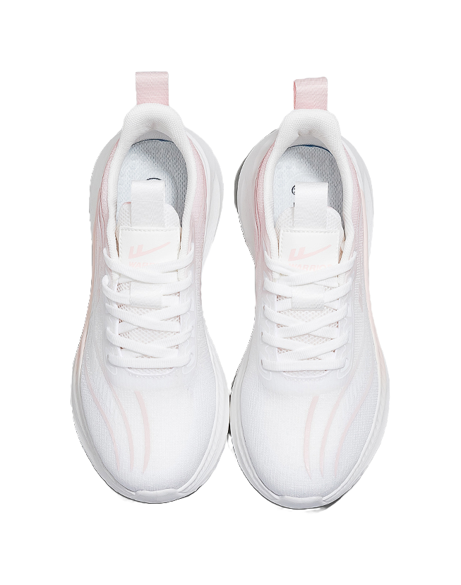 Warrior Cushioning Abrasion Resistant Breathable Low top Casual Running Shoes Women's White Pink 