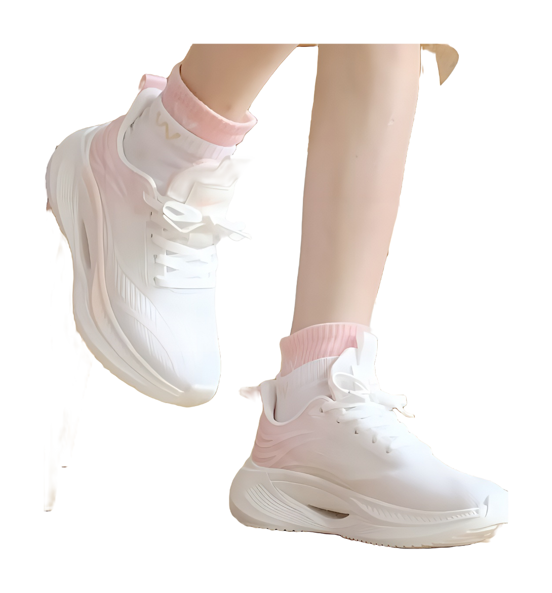 Warrior Cushioning Abrasion Resistant Breathable Low top Casual Running Shoes Women's White Pink 