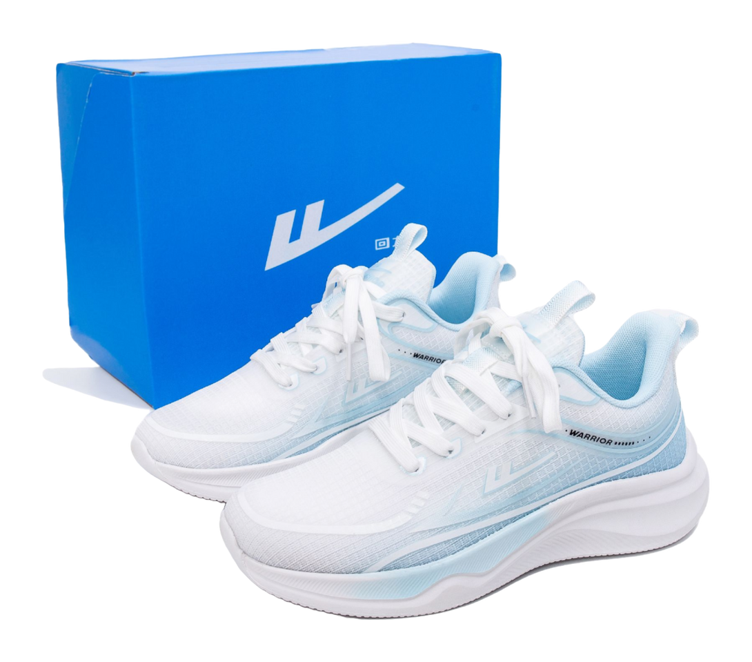 Warrior Cushioning Rebound Abrasion Resistant Low Top Casual Training Running Shoes Unisex White Moon 