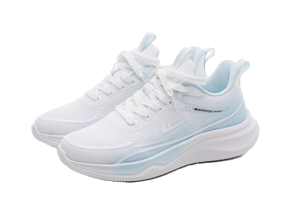 Warrior Cushioning Rebound Abrasion Resistant Low Top Casual Training Running Shoes Unisex White Moon 