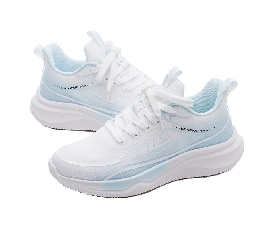 Warrior Cushioning Rebound Abrasion Resistant Low Top Casual Training Running Shoes Unisex White Moon 