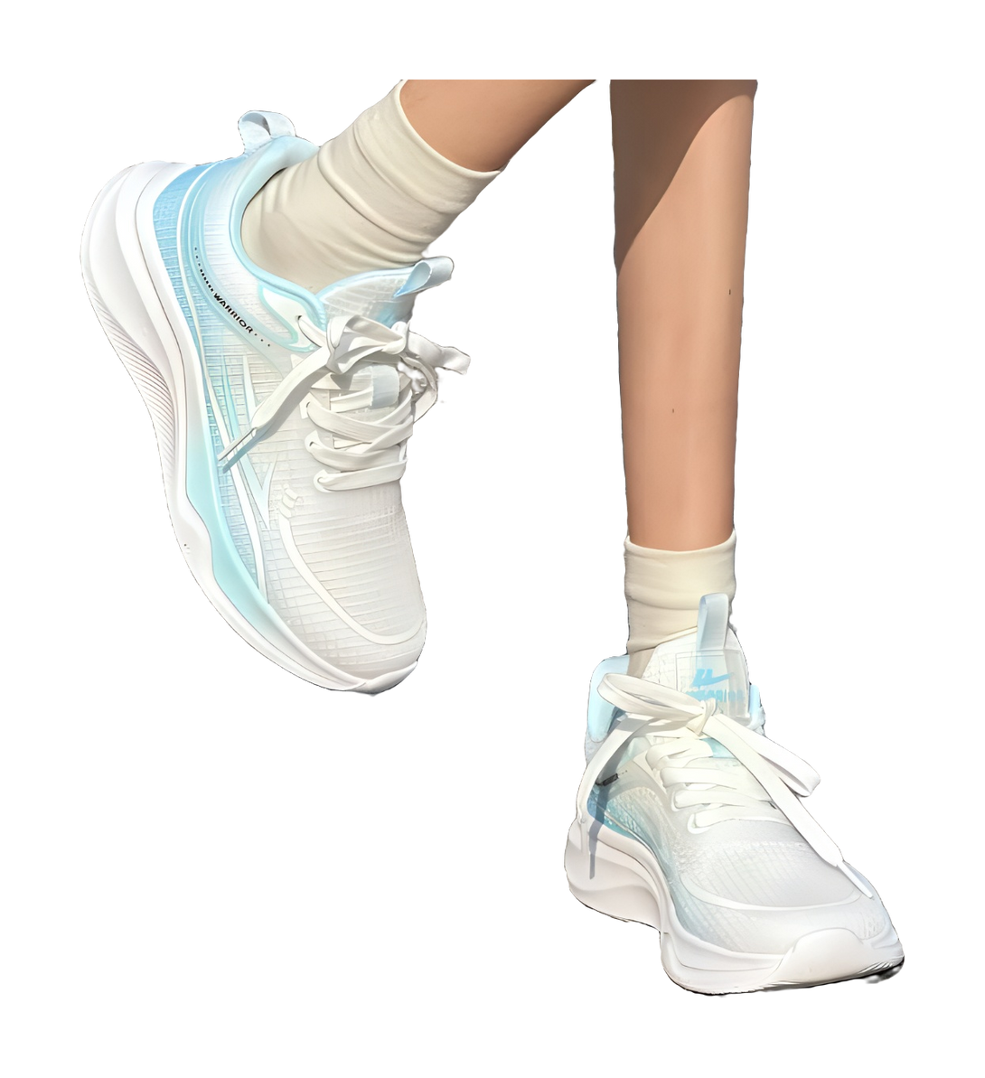Warrior Cushioning Rebound Abrasion Resistant Low Top Casual Training Running Shoes Unisex White Moon 