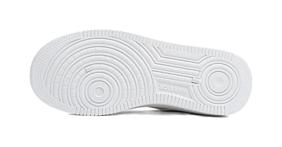 Warrior Cushioning, Wear Resistant Low top Skateboard Shoes Unisex White Silver 