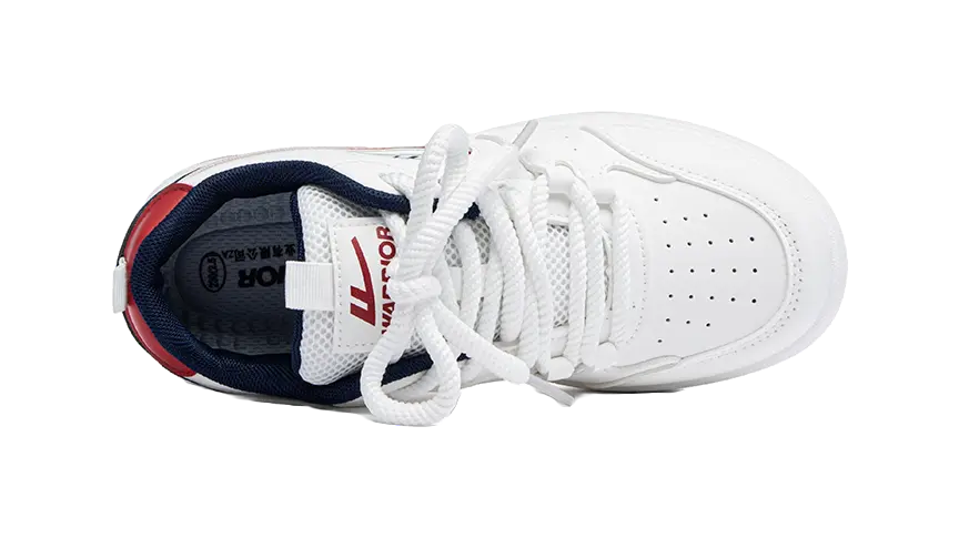 Warrior Height Increasing Abrasion Resistant Slip Resistant Low Top Skateboard Shoes Unisex White Dark Blue Red 