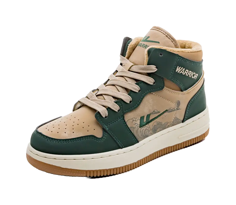 Warrior High-Top Skateboard Shoes Unisex White Blue 