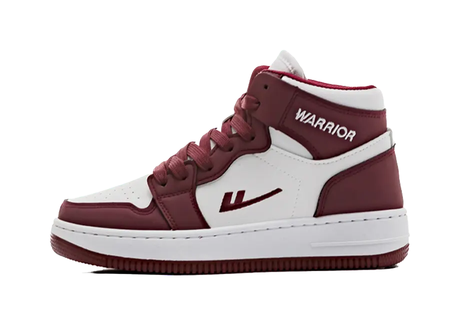 Warrior High-Top Skateboard Shoes Unisex White Blue 