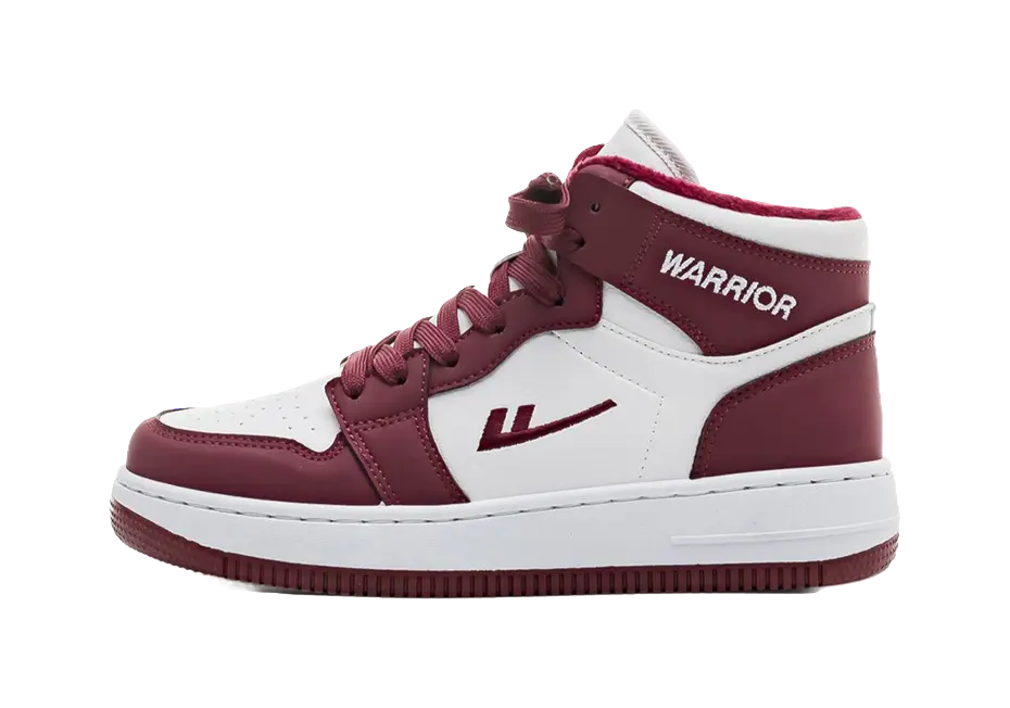 Warrior High-Top Skateboard Shoes Unisex White Blue 