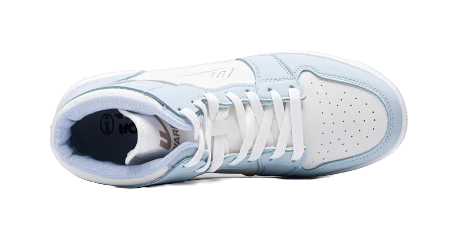 Warrior High-Top Skateboard Shoes Unisex White Blue 