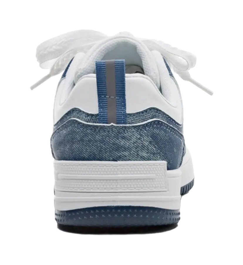 Warrior Lightweight And Breathable Low top Skateboard Shoes Unisex Denim Blue White 