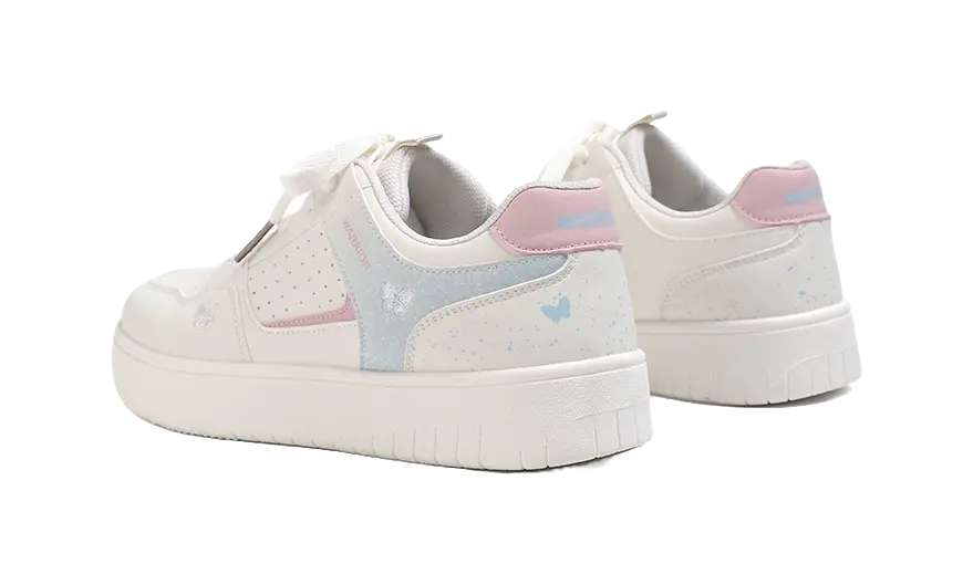 Warrior Lightweight And Breathable Low top Skateboard Shoes Women's Beige Blue 