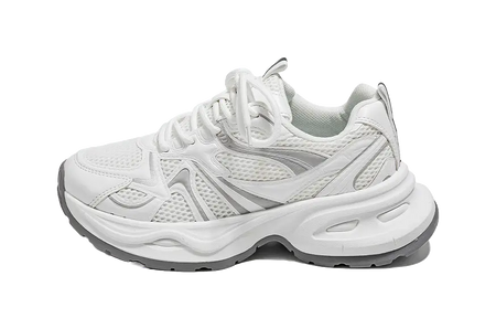 Warrior Low top Chunky Sneakers Unisex Silver Couple Shoes  VJSNEAKER