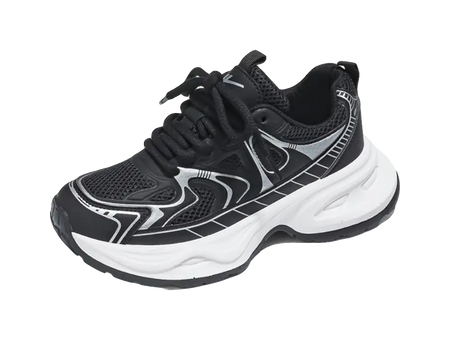 Warrior Low top Chunky Sneakers Unisex Silver Couple Shoes  VJSNEAKER