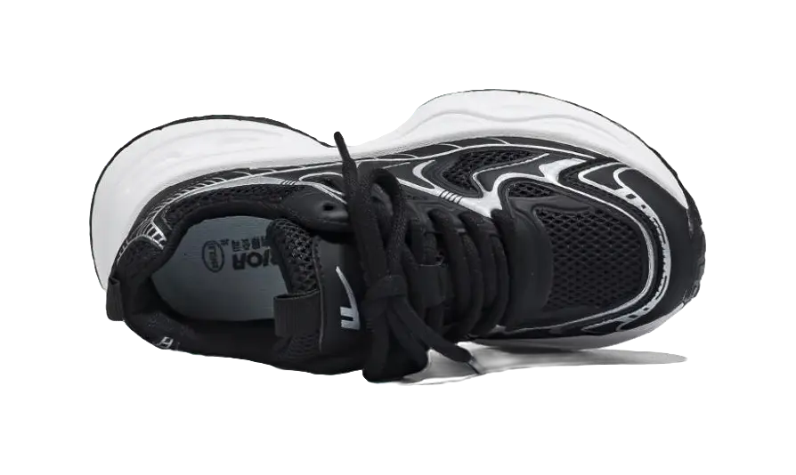 Warrior Low top Chunky Sneakers Unisex Silver Couple Shoes  VJSNEAKER