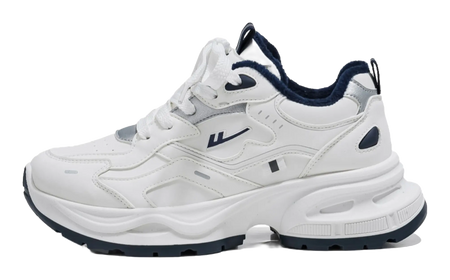 Warrior Low top Chunky Sneakers Unisex White Blue  VJSNEAKER