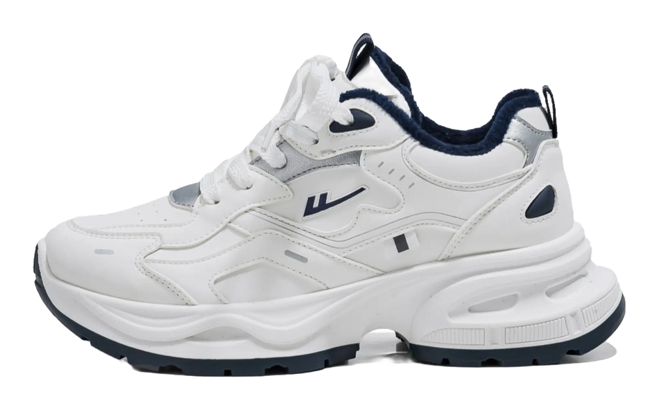 Warrior Low top Chunky Sneakers Unisex White Blue  VJSNEAKER