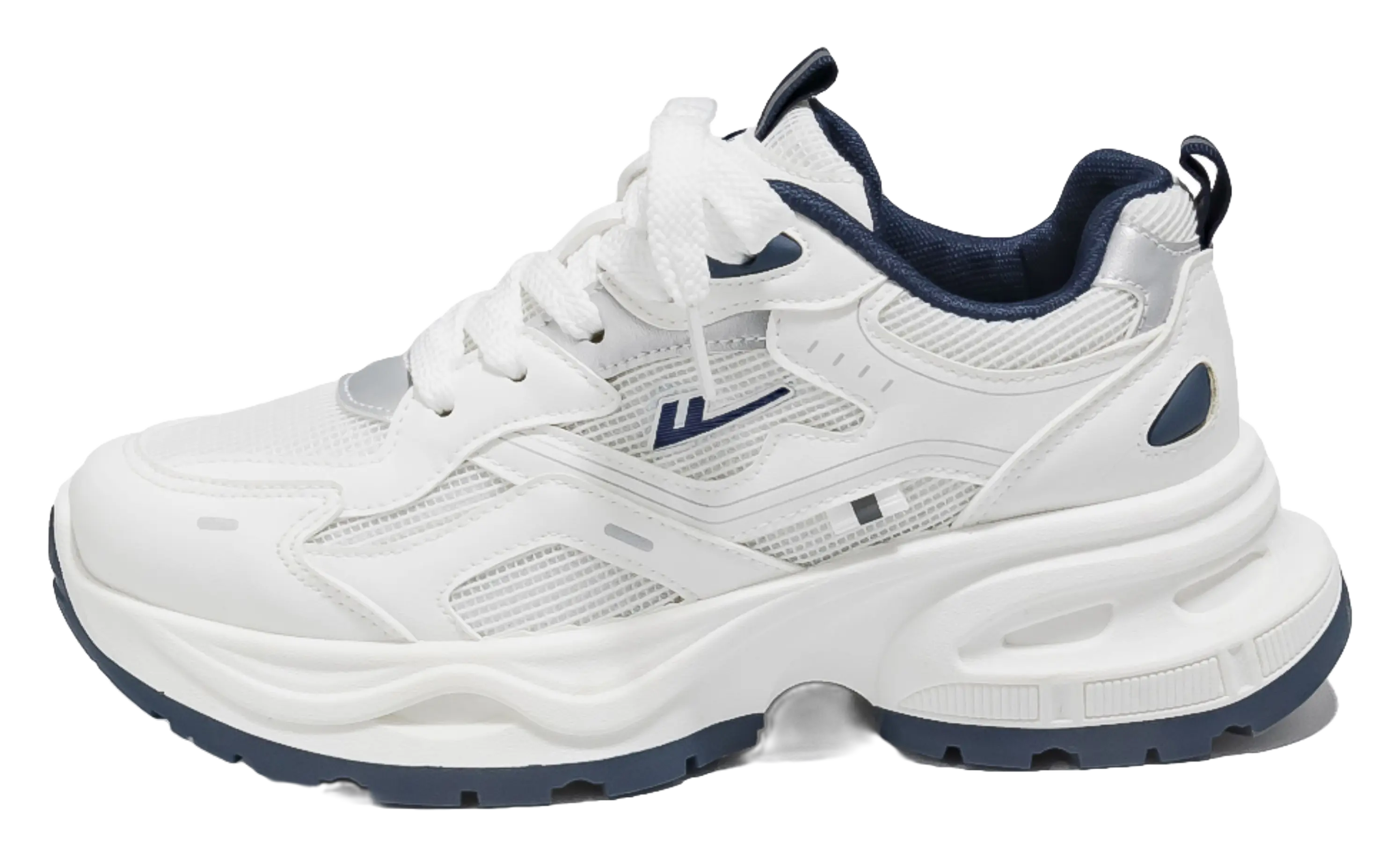 Warrior Low top Chunky Sneakers Unisex White Blue  VJSNEAKER