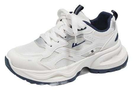 Warrior Low top Chunky Sneakers Unisex White Blue  VJSNEAKER