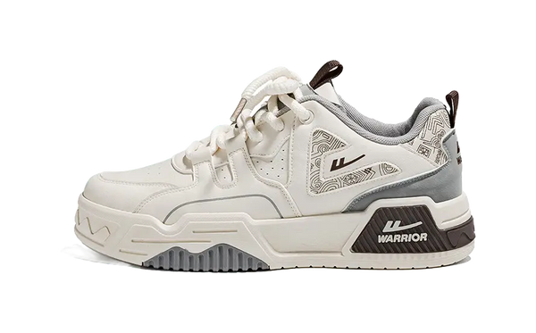 Warrior Low top Skateboard Shoes Men's Beige Gray 