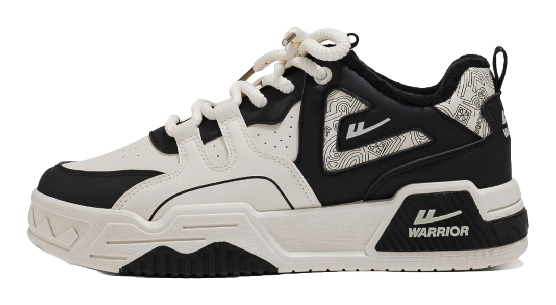 Warrior Low top Skateboard Shoes Men's Beige Gray 