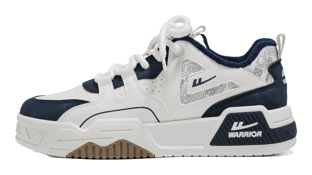 Warrior Low top Skateboard Shoes Men's Beige Gray 