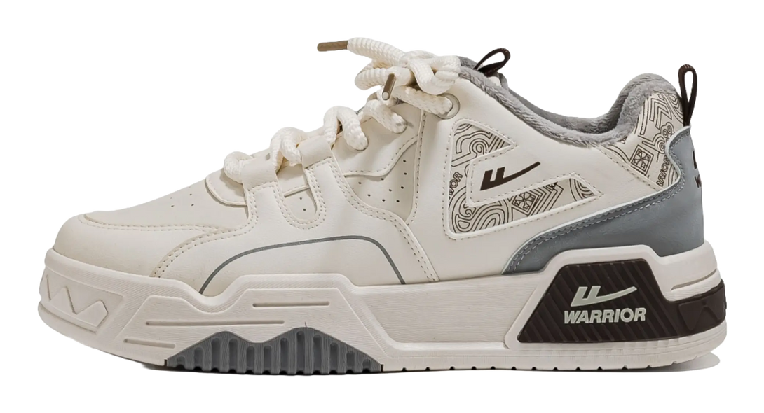 Warrior Low top Skateboard Shoes Men's Beige Gray 