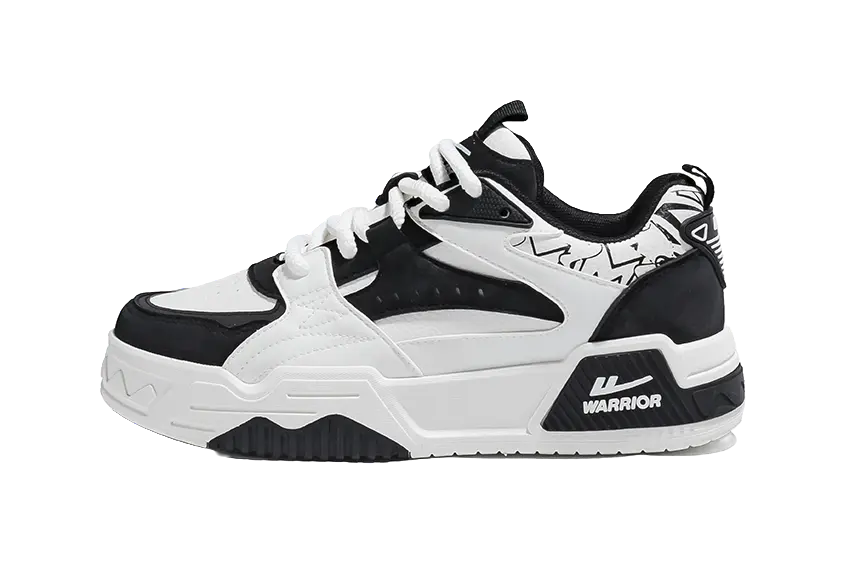 Warrior Low top Skateboard Shoes Men's White Black 